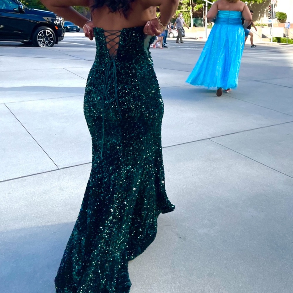 Prom Dressemerald Green Sequence Formal Dress - image 2